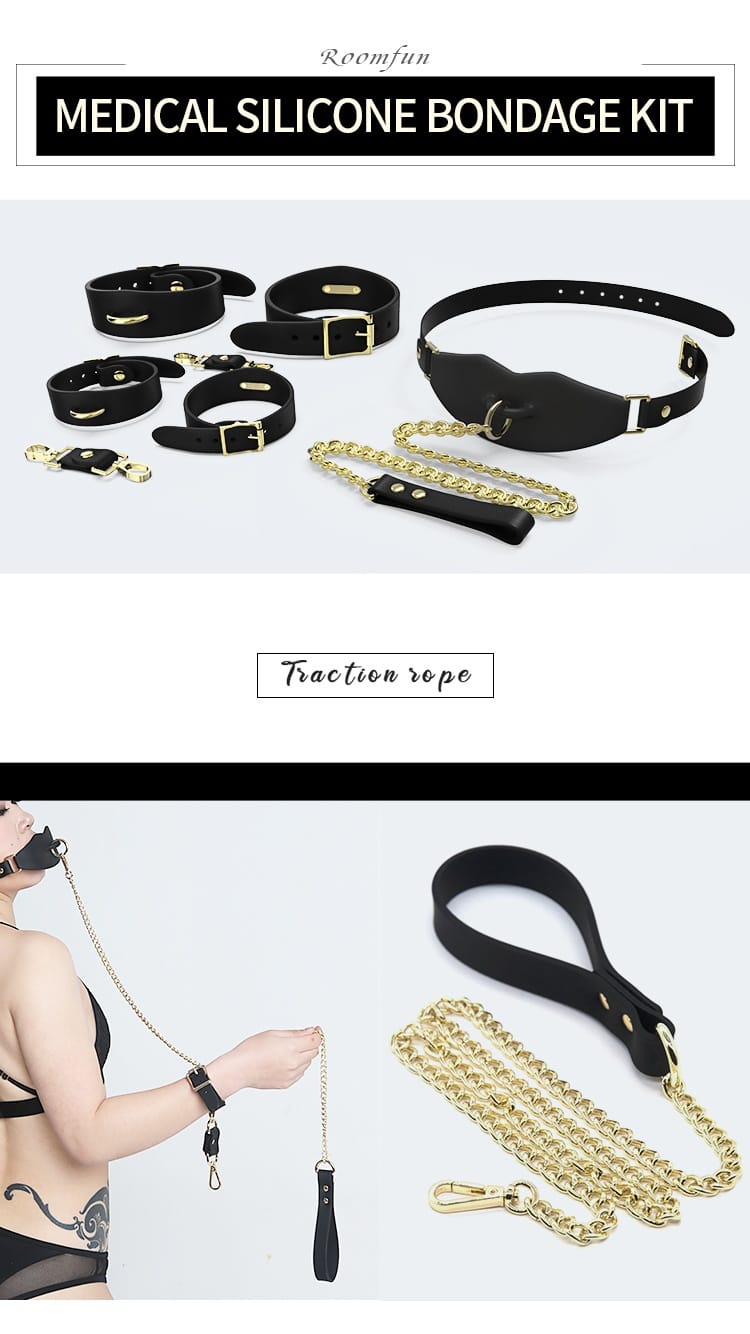 164881209111020-02jpg.jpg Silicone Three-Pcs Set(Handcuffs/Ankle Cuffs/ Breathable Mouth Gag) - Image 1