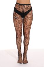 Women High Waist Mesh Pantyhose Skull Sheer Fishnet Tights Stockings