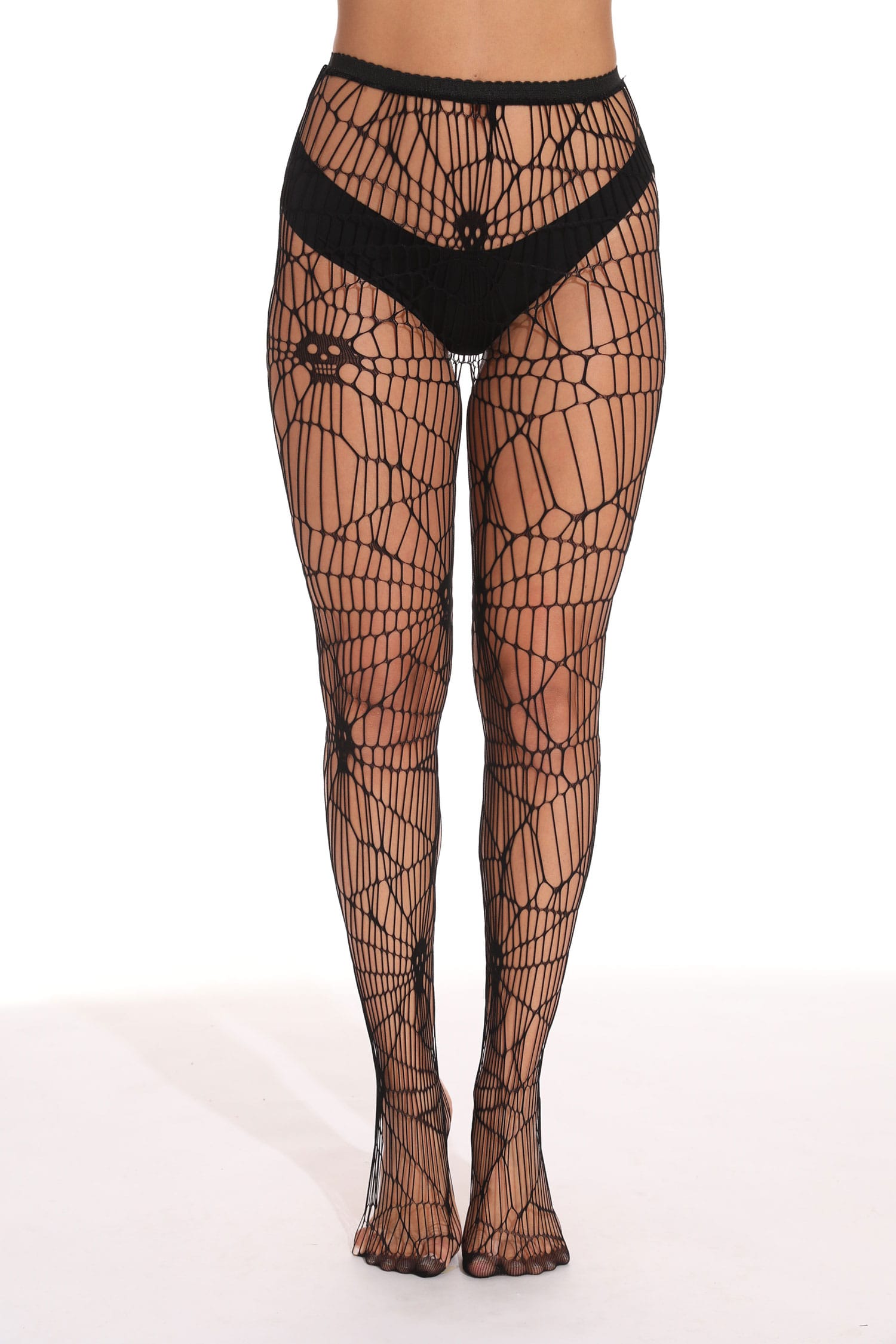 1725103888img5393jpg.jpg Women High Waist Mesh Pantyhose Skull Sheer Fishnet Tights Stockings - Image 1