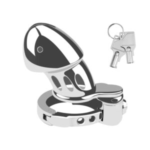 Male Chastity Device zinc alloy+Stainless Lock Cage Male Chastity Device Ring Lock Adjustable size 32mm - 50mm