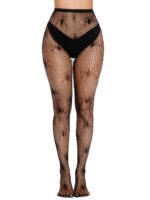 Gothic Sexy Black Spiderweb Crocheted Tights Halloween Goff Spider Gift - Image 2