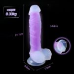 Apollo Luminous Silicone Dildo With Balls And Suction Cup - Image 13